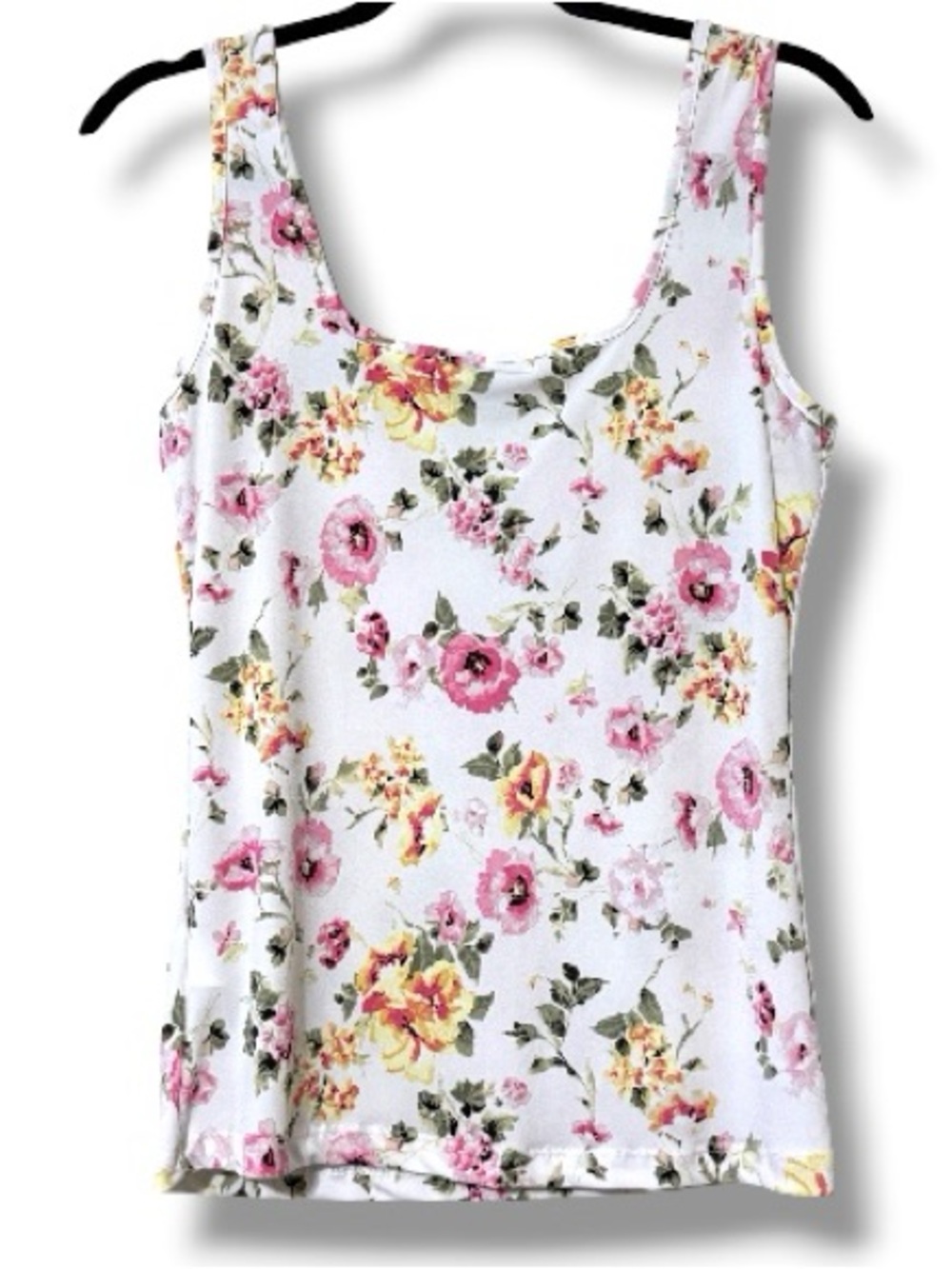 White Birch size small pullover floral square neck tank top springy lined